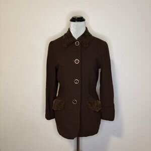 Vintage Albert Nipon Blazer Jacket w/Elegant Buttons and Embroidery